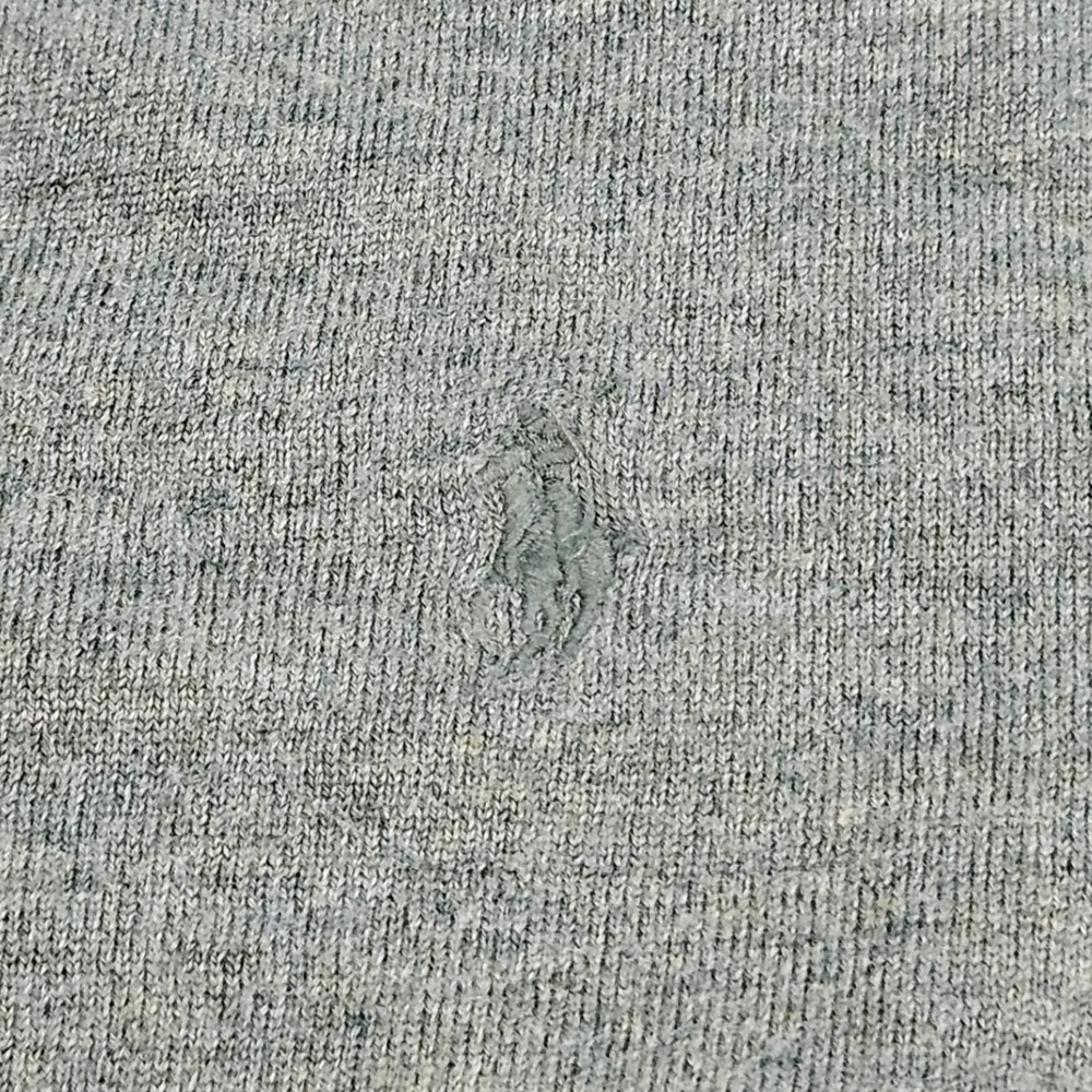 POLO GOLF LAUREN | Mens L Merino Wool V-Neck Sweater Sage Green Logo - Picture 4 of 10